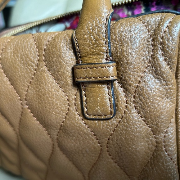 Vera Bradley Leather Quilted Mini Marlo Crossbody Saddle Brown - Picture 10 of 16